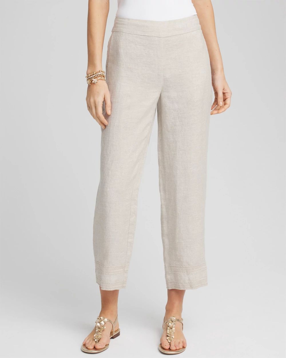 Linen Pull On Waist Cropped Pants | Chico's